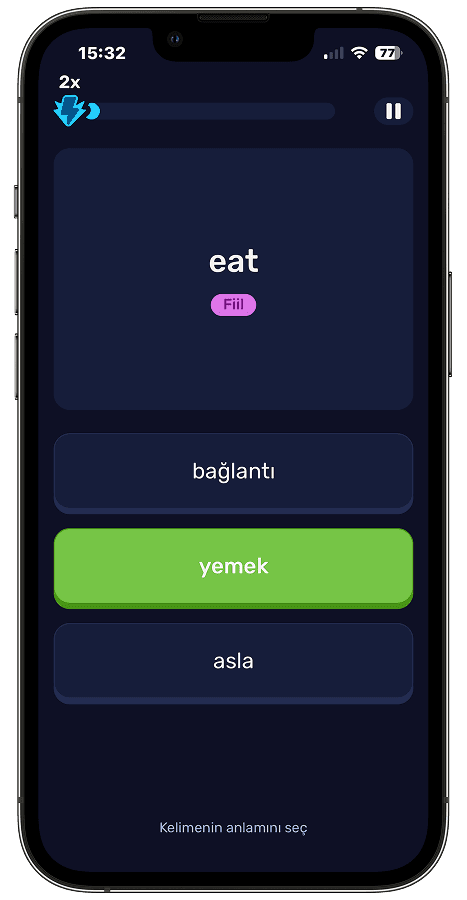 Core words practice screen
