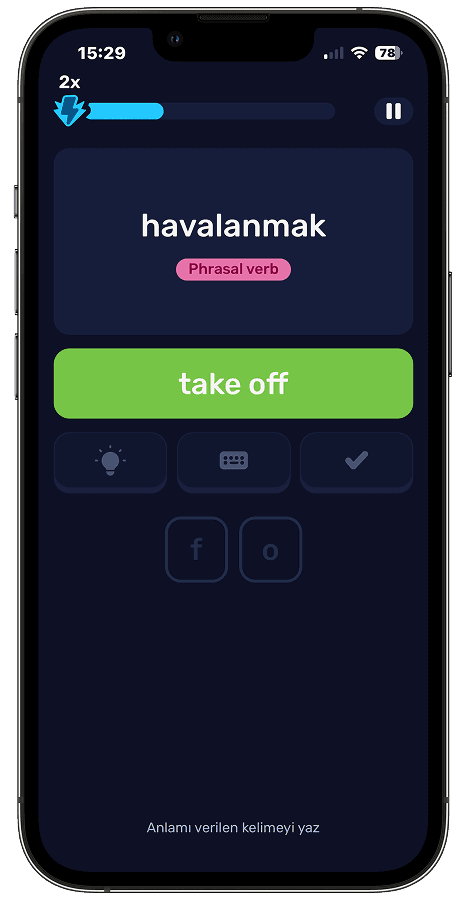 Phrasal verbs practice screen